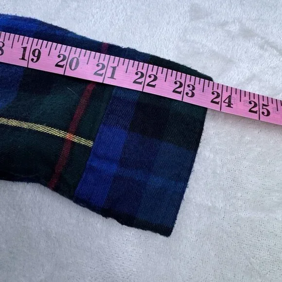 LL Bean Women's Plaid Slightly Fitted Flannel Shirt Medium Green Red Blue Cotton - Picture 4 of 8